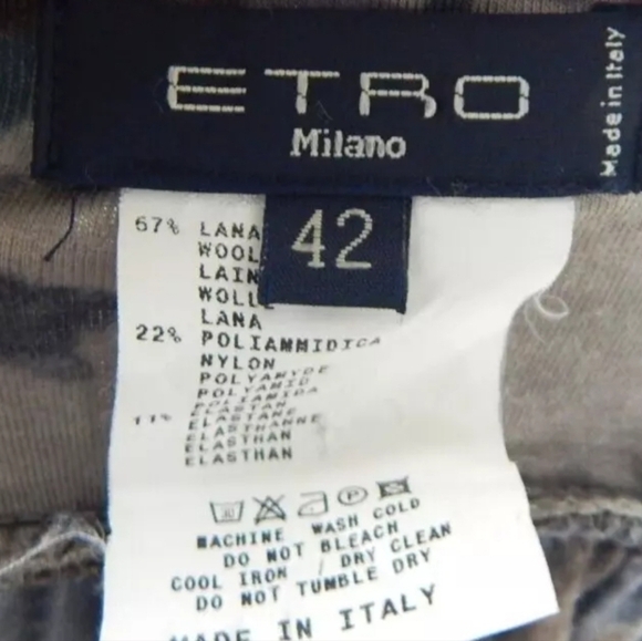 Etro Brown Green Floral Knit A-Line Skirt - Picture 3 of 3